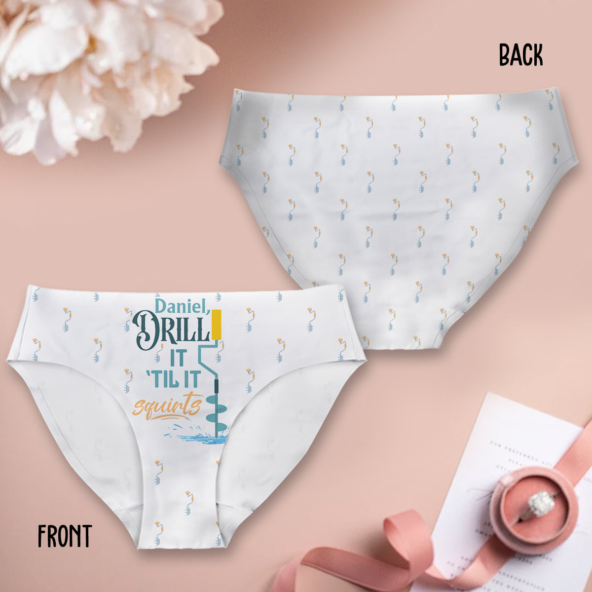 Drill Till It Squirt - Personalized Fishing Women Briefs