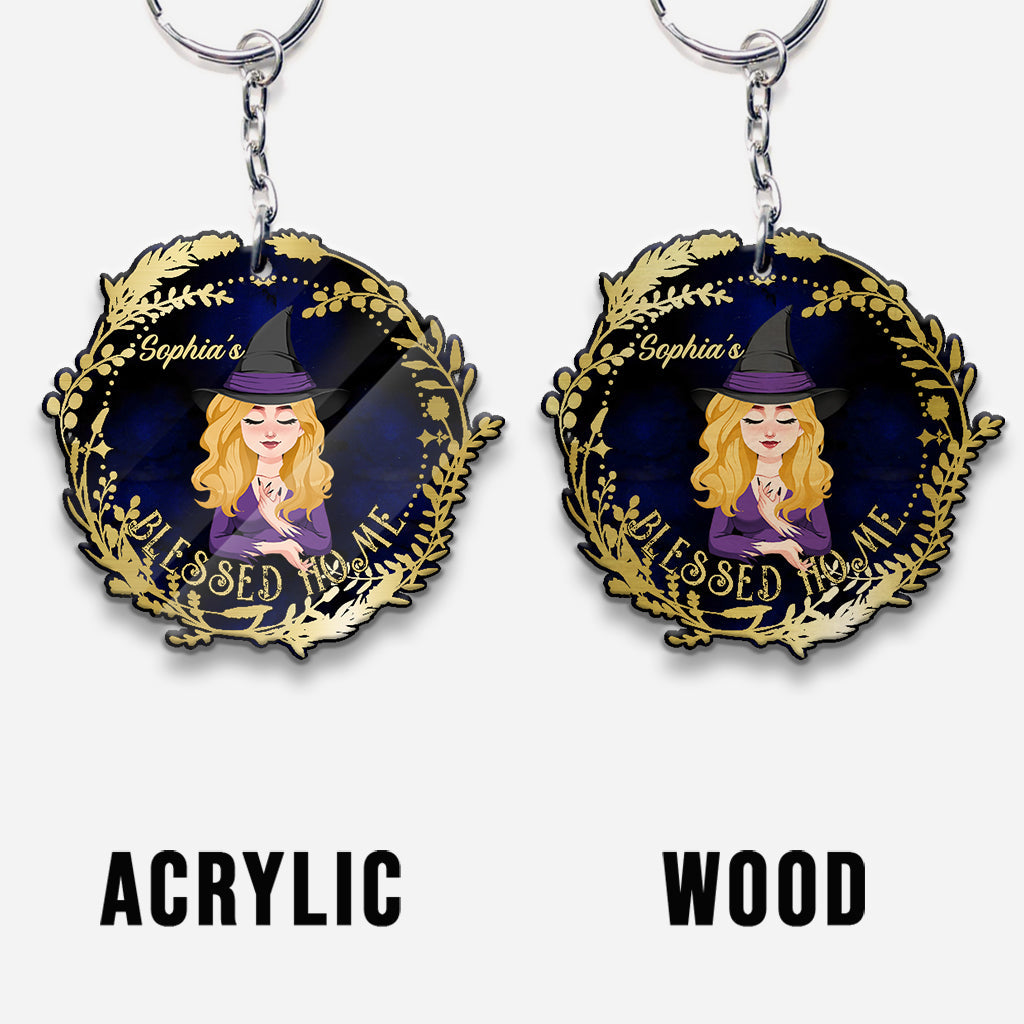 Blessed Home - Personalized Witch Keychain