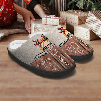 Just A Girl Who Loves Books - Personalized Book Slippers