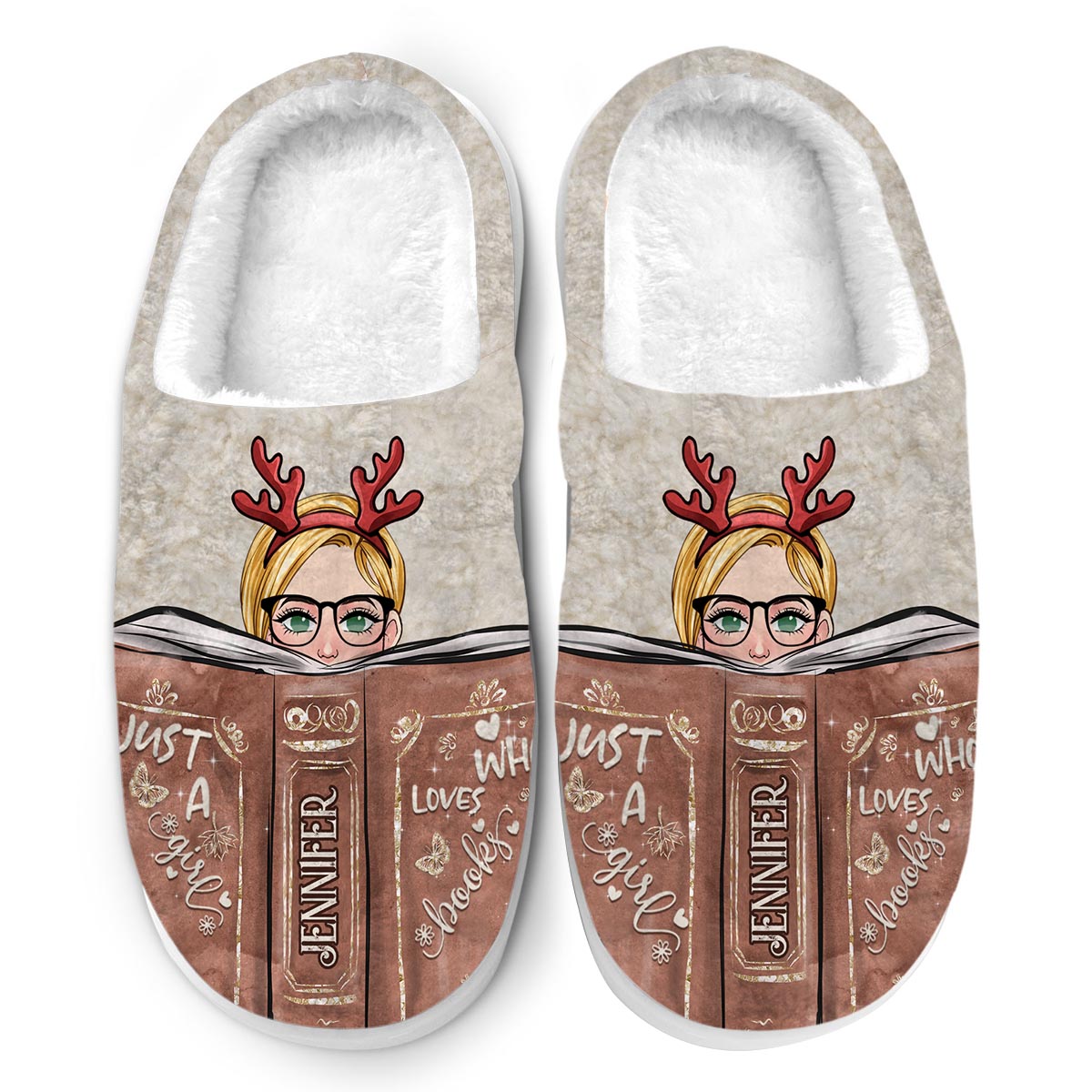 Just A Girl Who Loves Books - Personalized Book Slippers