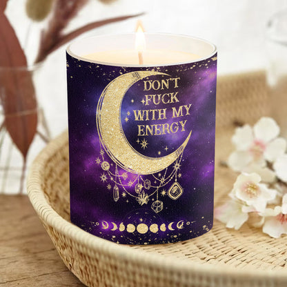 Don't F With My Energy - Personalized Witch Candle With Wooden Lid