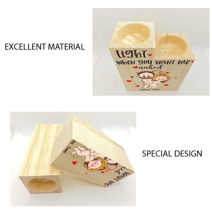 When This Candle Is Lit - Personalized Couple Candle Holder