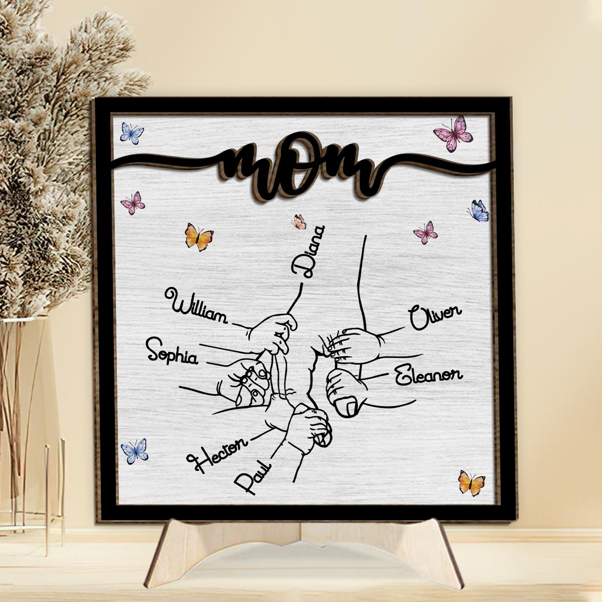 Hold My Hand - Personalized Grandma 2 Layered Wood Sign / Wood Plaque