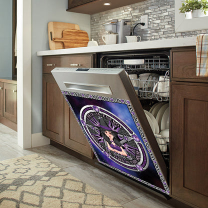 Check Ya Energy - Personalized Witch Dishwasher Cover