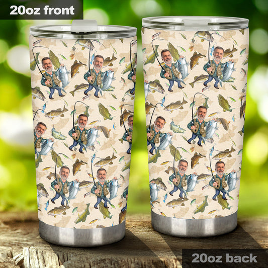 Photo Inserted Funny Fishing - Personalized Fishing Tumbler