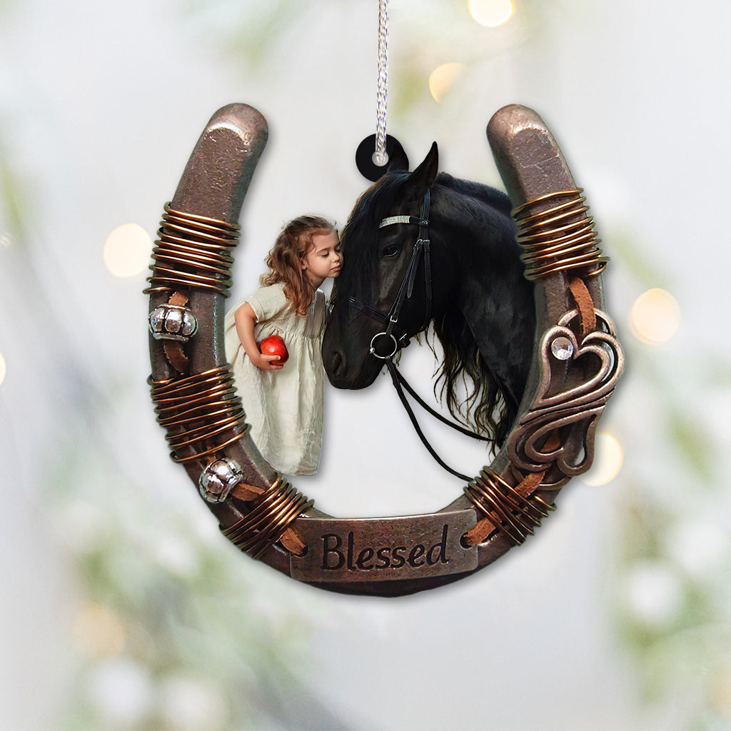 Horse And Girl - Personalized Horse Transparent Ornament