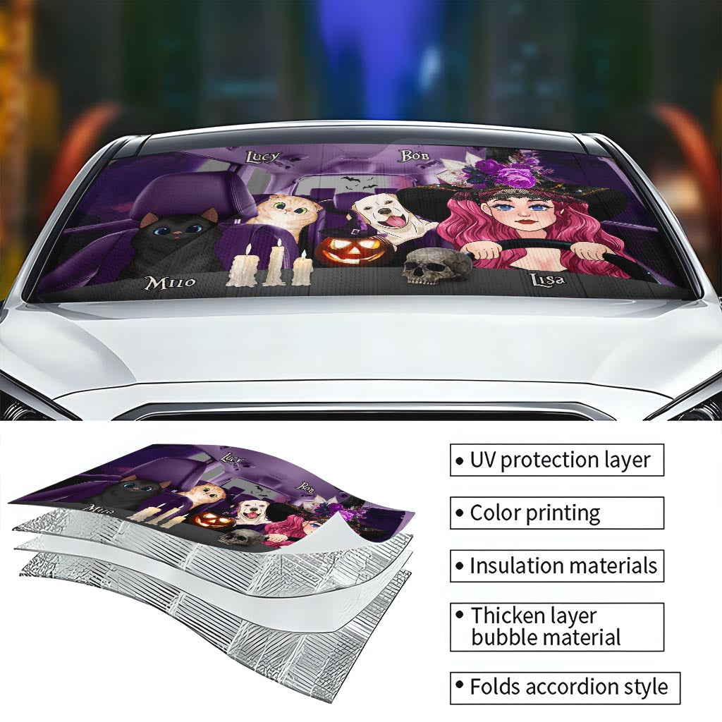 Soul Of A Witch - Personalized Witch Car Sunshade