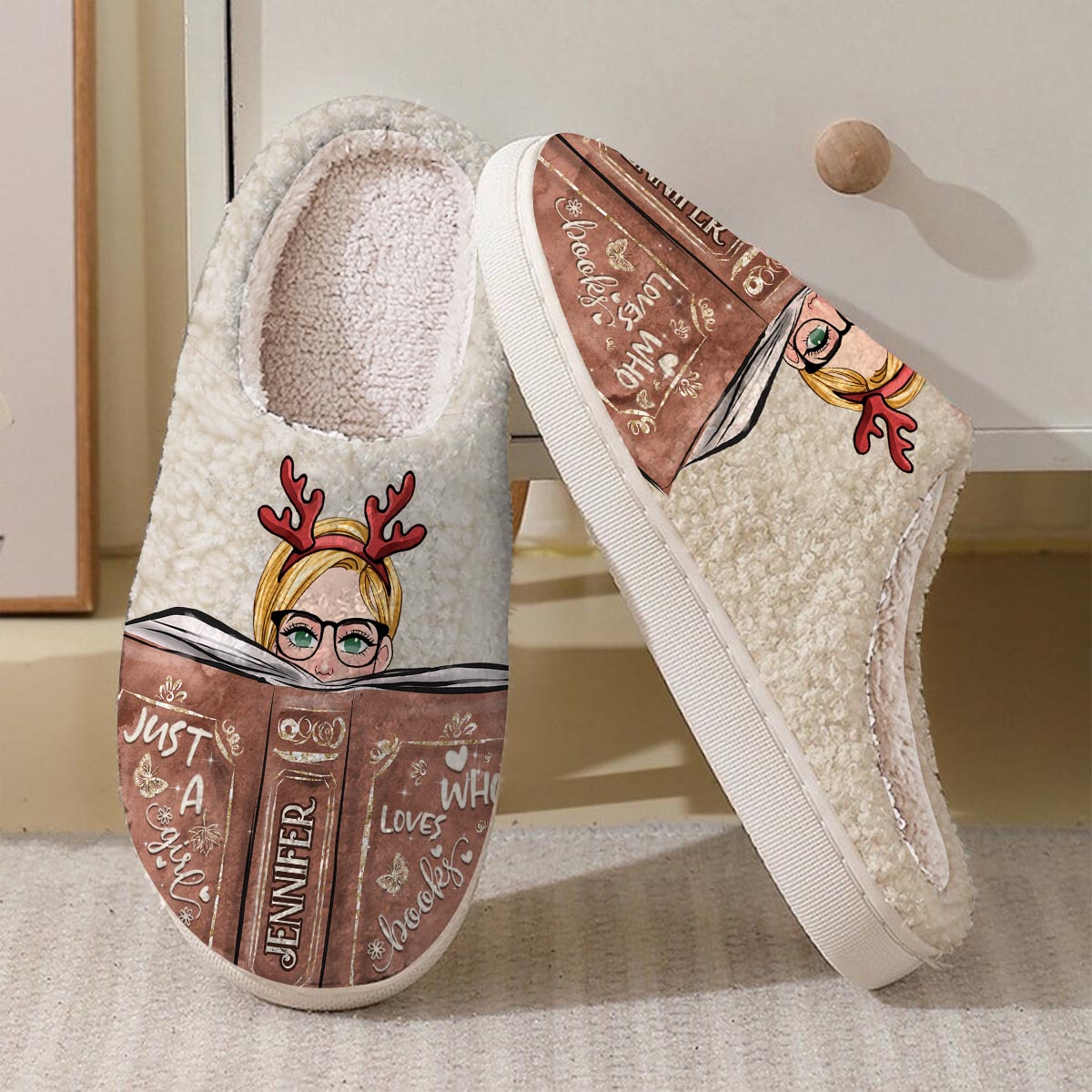 Just A Girl Who Loves Books - Personalized Book Slippers