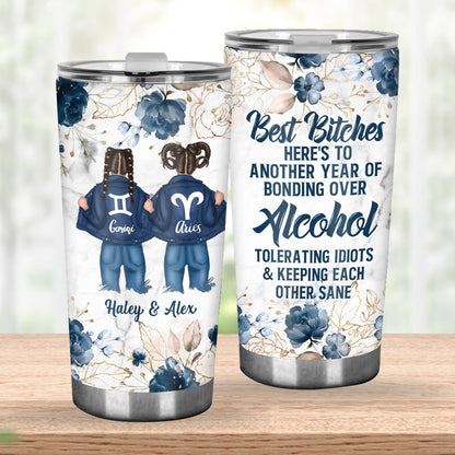 Zodiac Denim Bestie - Horoscope gift for friend - Personalized Tumbler