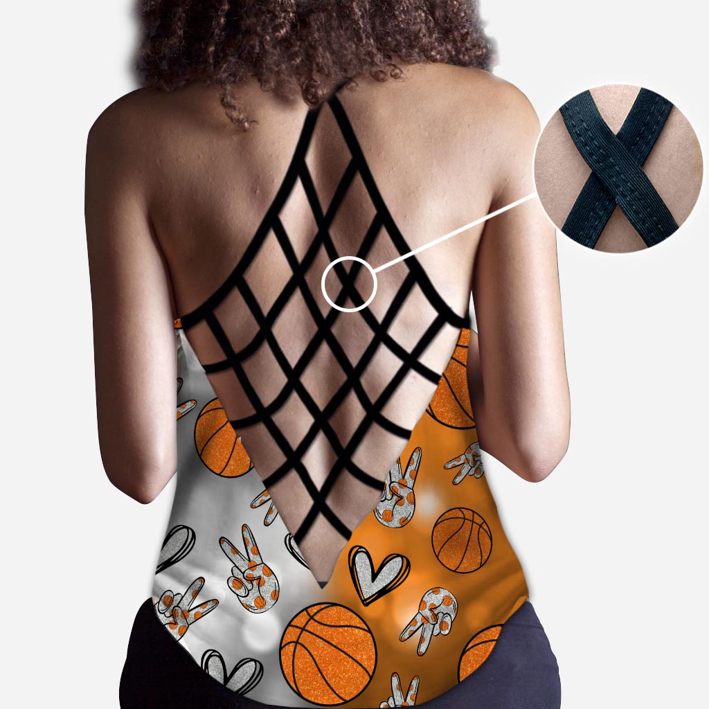 Cool Basketball Mom - Personalized Basketball Cross Tank Top