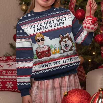 I Need Beer And My Dog - Personalized Dog Ugly Sweater