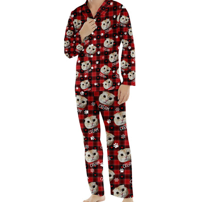 Custom Photo Pet Blanket - Gift for cat lovers, dog lover, cat lover - Personalized Button Down Pajamas