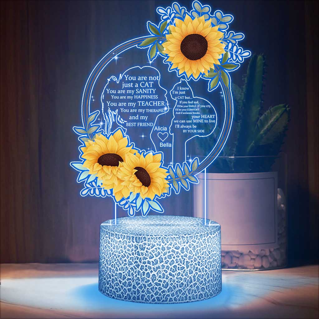 You Are Not Just A Cat - Personalized Cat Shaped Plaque Light Base