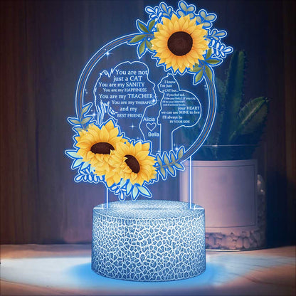 You Are Not Just A Cat - Personalized Cat Shaped Plaque Light Base