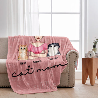 Cat Mom - Personalized Mother's day Cat Blanket