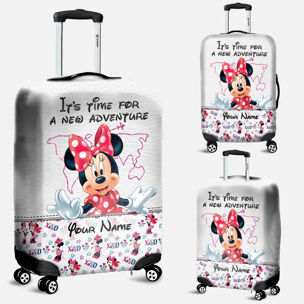 It's Time For A New Adventure - Personalized Mouse Luggage Cover
