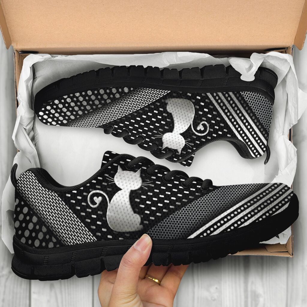 Cat Metal Pattern Print Cat Sneakers 0622