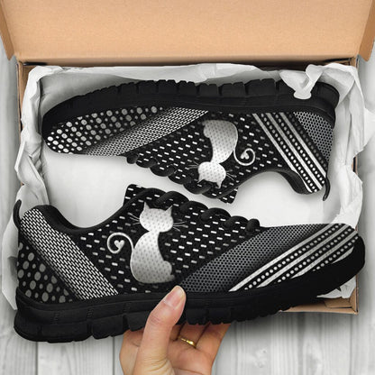 Cat Metal Pattern Print Cat Sneakers 0622