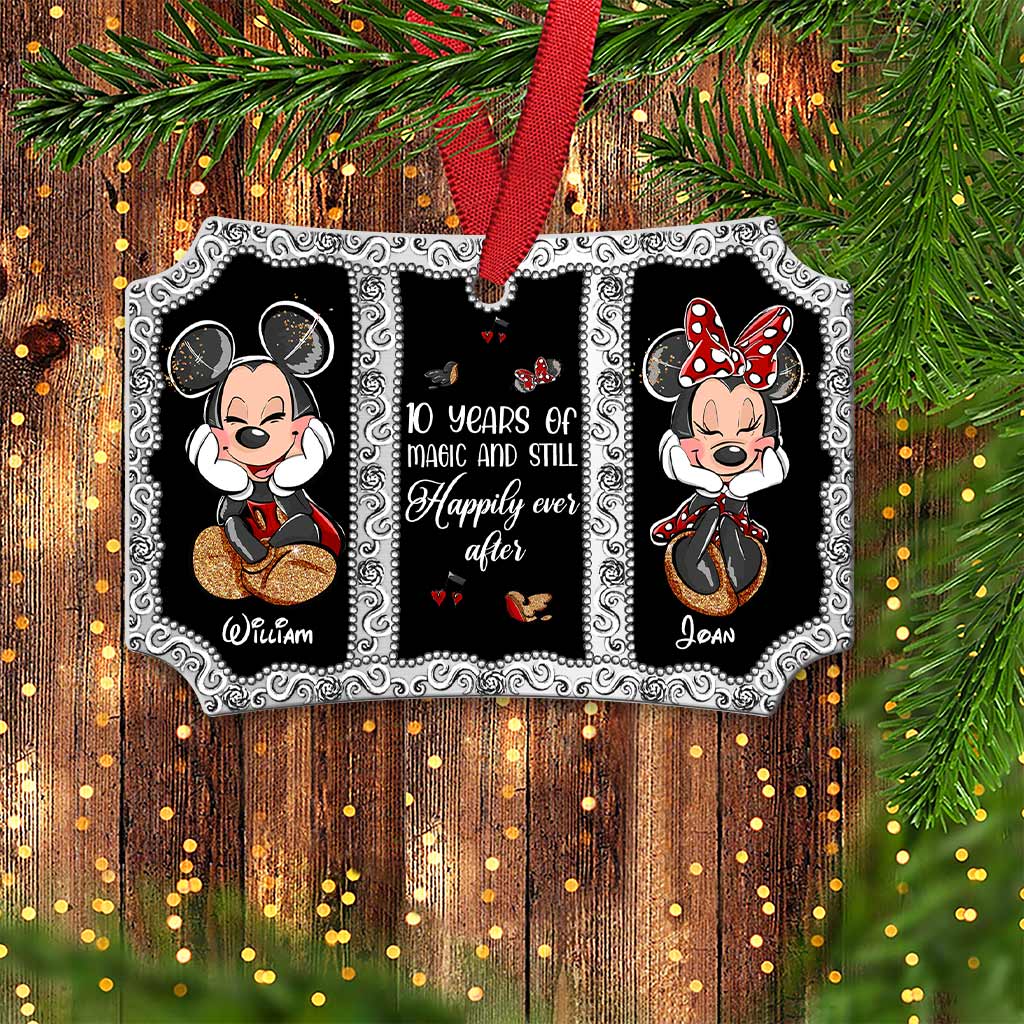 You And Me We Got This - Personalized Christmas Mouse Scalloped Aluminium Ornament (Printed On Both Sides)