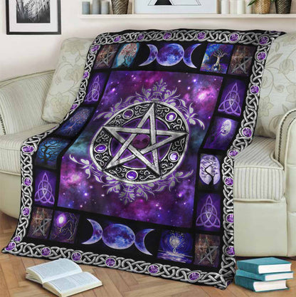 Witch Vibes Purple Pentagram Blanket