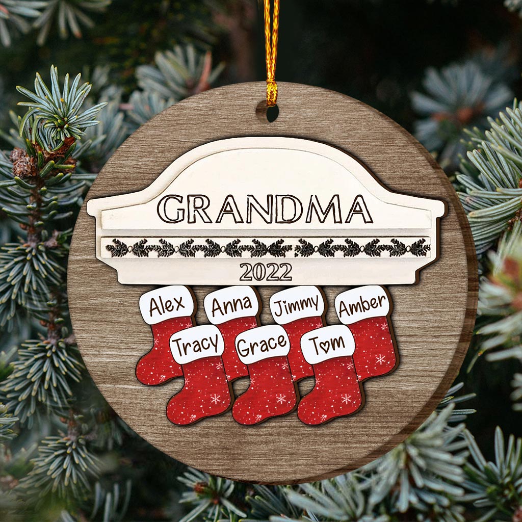 Love Grandma - Personalized Christmas Grandma Layered Wood Ornament