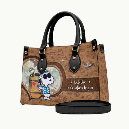 Let The Adventure Begin - Personalized Travelling Leather Handbag