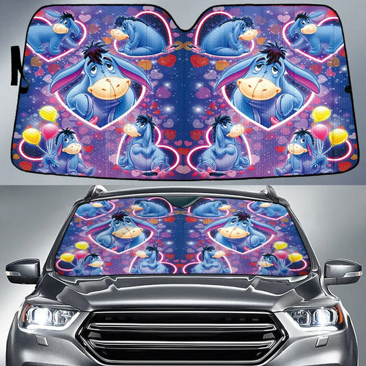 Colorful Heart Mouse Car Sunshade 0823