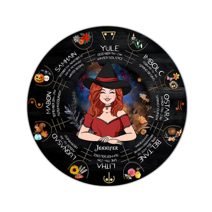 Wheel Of The Year - Personalized Witch Round Rug