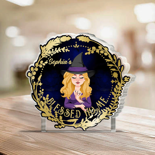 Blessed Home - Personalized Witch Custom Shaped Acrylic Plaque