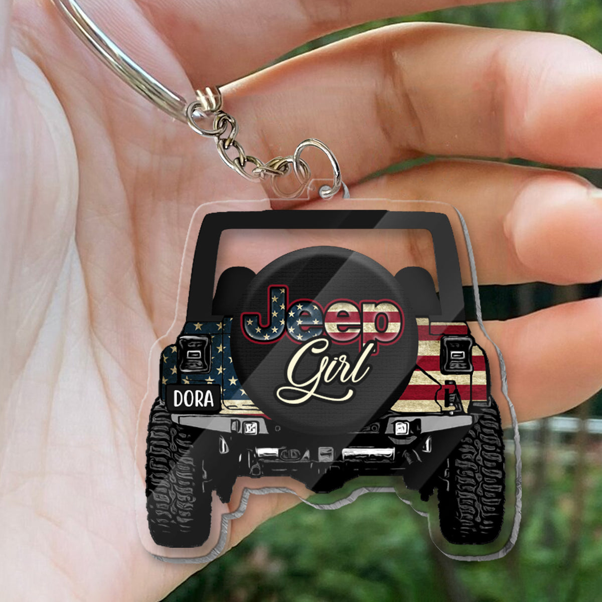 Driving Girl - Personalized Car Transparent Keychain