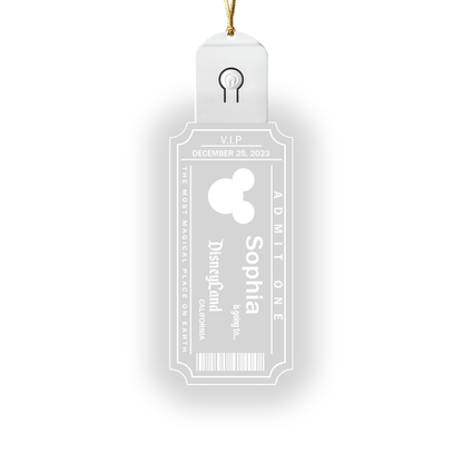 Magical World Ticket - Personalized Mouse Led Acrylic Ornament