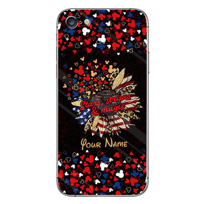 Stars Stripes And Magic - Personalized Independence Day Mouse Phone Case