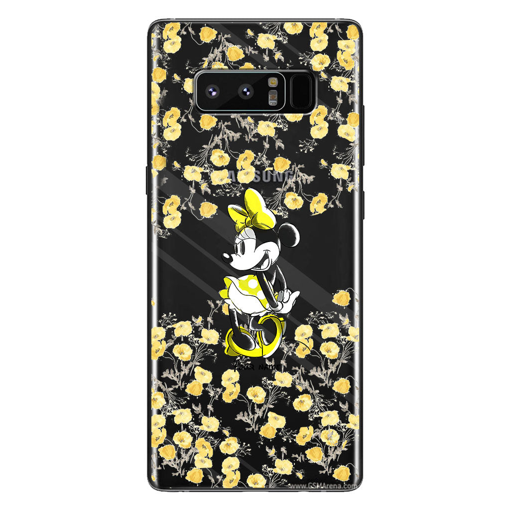 Yellow Floral - Personalized Mouse Clear Phone Case