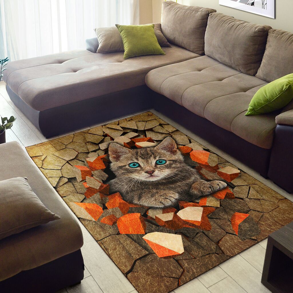 Peeking Cat Cat Rug 0622