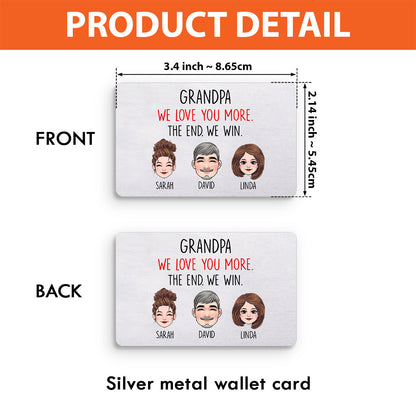 Dad I Love You More - Gift for dad, grandma, grandpa, mom, uncle, aunt, friend, brother, sister - Personalized Wallet Insert Card