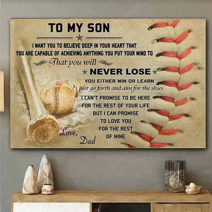 Meaningful Poster From Dad To Baseball Son - Family Poster 0921