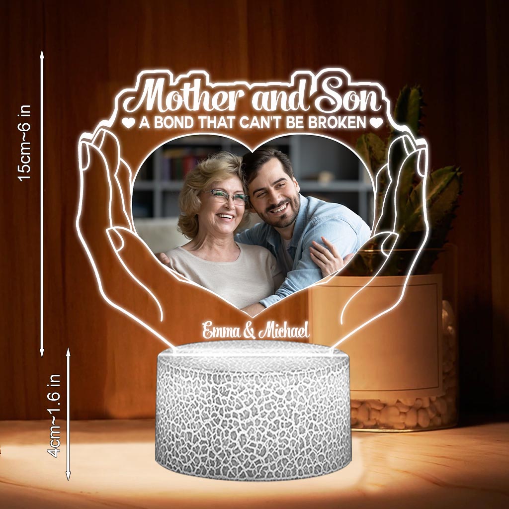 The Love Between Mother And Children - Gift for mom, daughter, son - Personalized Shaped Plaque Light Base