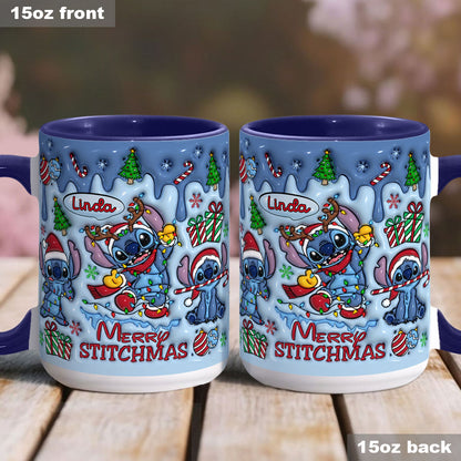 Merry Stichmas - Personalized Ohana Accent Mug