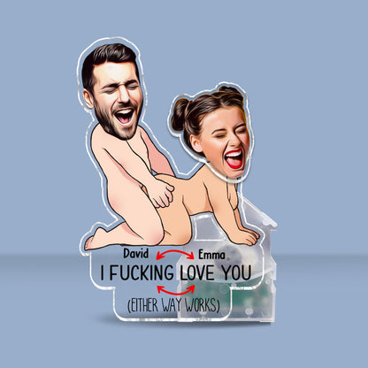 I Love You - gift for girlfriend, boyfriend, husband, wife - Personalized Custom Shaking Head