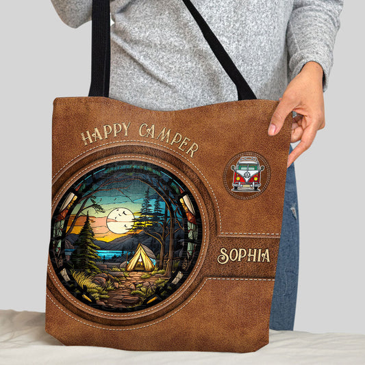 Happy Camper - Personalized Camping Tote Bag