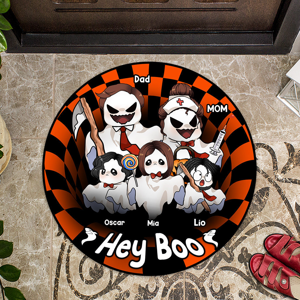 Happy Halloween - Personalized Family Shaped Doormat