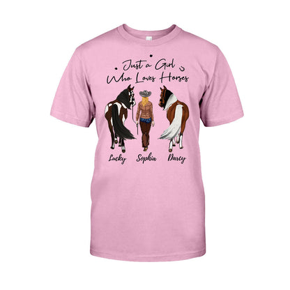 Just A Girl Who Loves Horses - Personalized Horse T-shirt & Hoodie
