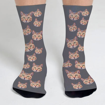 Custom Face - Personalized Cat Socks