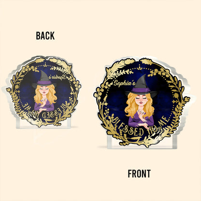Blessed Home - Personalized Witch Custom Shaped Acrylic Plaque