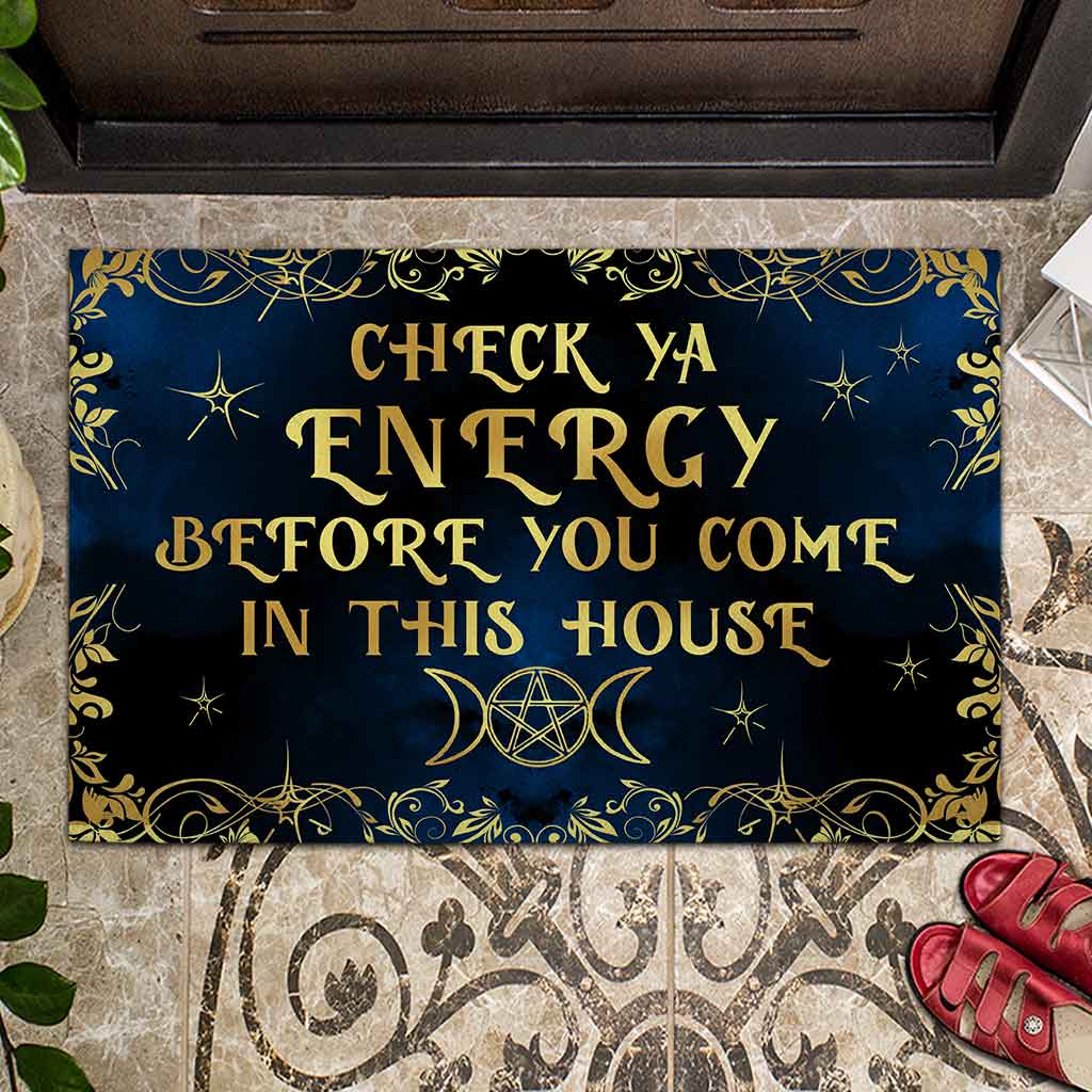 Check Ya Energy - Personalized Witch Doormat 1
