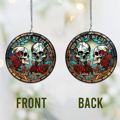 Skull Couple - Personalized Skull Car Ornament