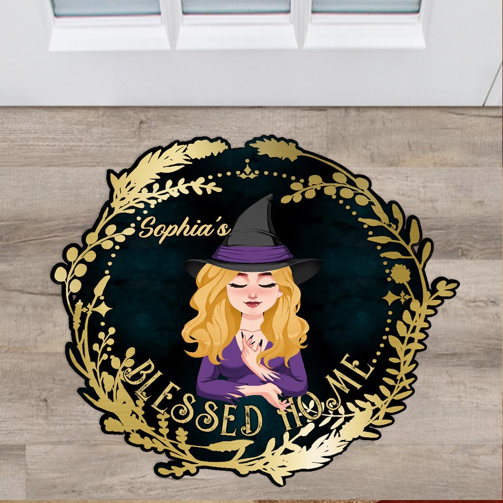 Blessed Home - Personalized Witch Shaped Doormat