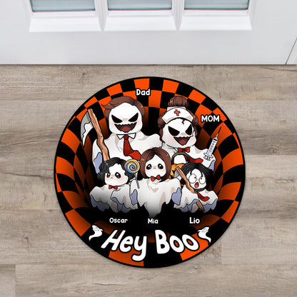 Happy Halloween - Personalized Family Shaped Doormat
