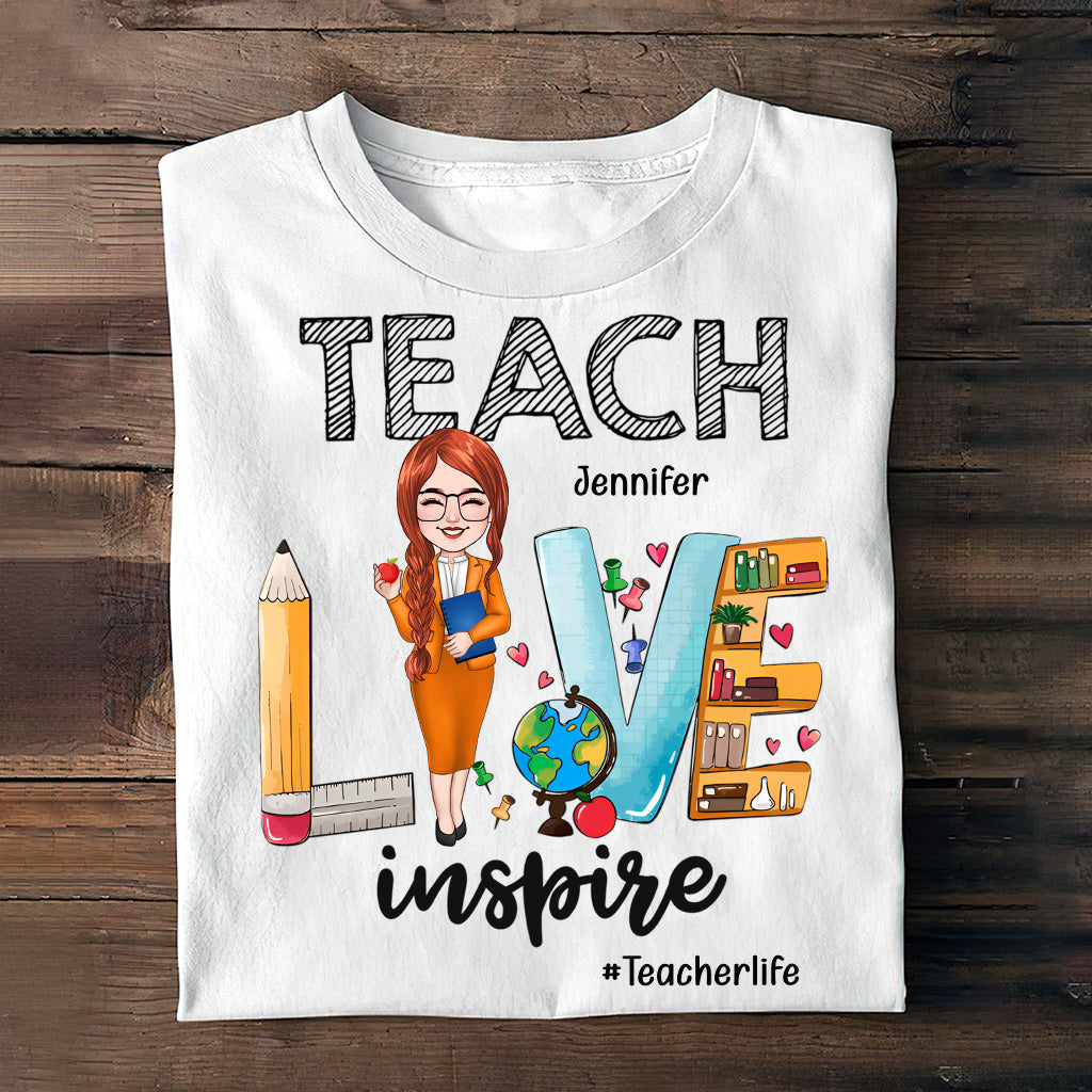 Teach Love Inspire - Personalized Teacher T-shirt & Hoodie