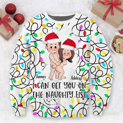 I Can Get You On The Naughty List - gift for husband, wife, boyfriend, girlfriend - Personalized Ugly Sweater